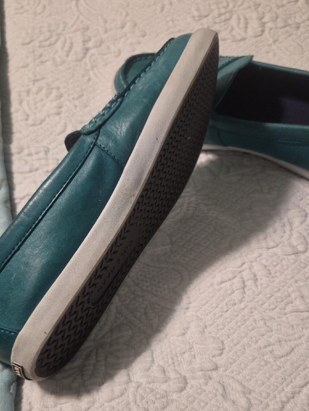 Cole Haan Womens Teal Leather Loafers/Deck Shoes - Picture 5 of 7